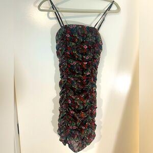Dress Forum - Emelyne Floral Ruched Bodycon Mini Dress - S